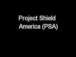 Project Shield America (PSA)