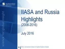 IIASA and Russia Highlights