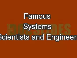 Famous Systems Scientists and Engineers