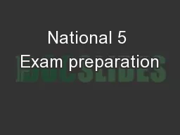 National 5 Exam preparation