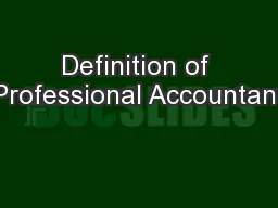 Definition of Professional Accountant