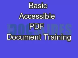 Basic Accessible  PDF  Document Training