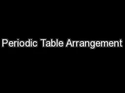 Periodic Table Arrangement