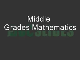 Middle Grades Mathematics