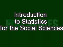 Introduction to Statistics for the Social Sciences