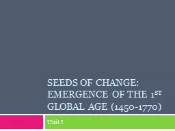 Seeds of change: Emergence of the 1