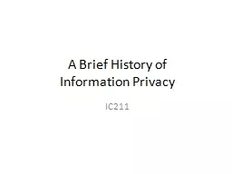 A Brief History of Information Privacy