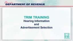 TRIM TRAINING Hearing Information