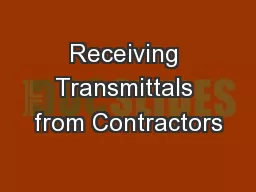 Receiving Transmittals from Contractors