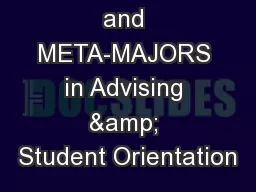 MAPPING and META-MAJORS in Advising & Student Orientation
