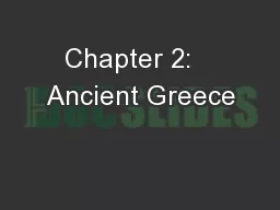 Chapter 2:   Ancient Greece