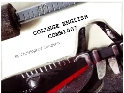 COLLEGE ENGLISH COMM1007