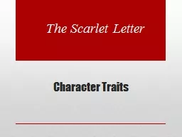 Character Traits The Scarlet Letter