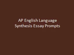 AP English Language Synthesis Essay Prompts