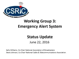 Working Group 3:  Emergency