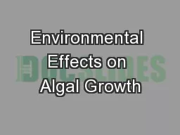 Environmental Effects on Algal Growth