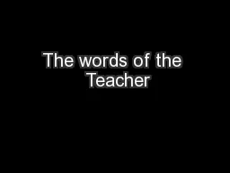 The words of the  Teacher