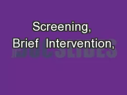 Screening, Brief  Intervention,