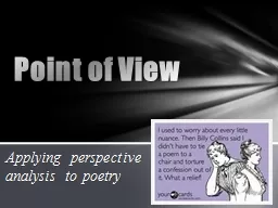 Applying perspective analysis to poetry