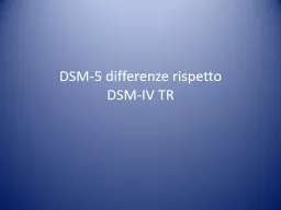 DSM-5 differenze rispetto