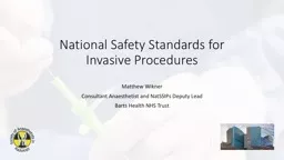 National Safety Standards for Invasive Procedures