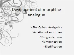 Development of morphine analogue