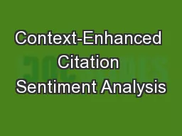 Context-Enhanced Citation Sentiment Analysis