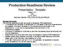 Production Readiness Review