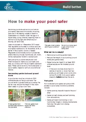 V Fact sheet Tips to make your pool safer  How to make
