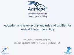Adoption and take up of standards and profiles for