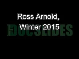 Ross Arnold, Winter 2015