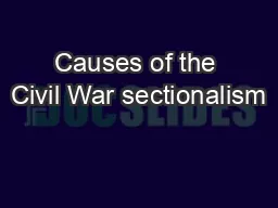 Causes of the Civil War sectionalism