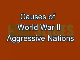 Causes of  World War II Aggressive Nations