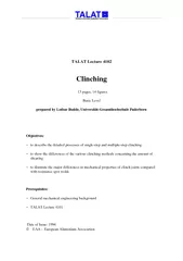 TALAT Lecture  Clinching  pages  figures Basic Level p