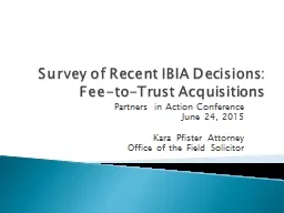 Survey of Recent  IBIA