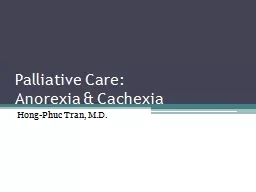Palliative Care: Anorexia