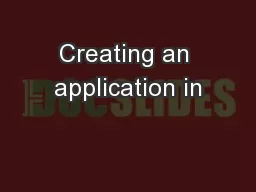 Creating an application in