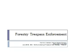 Forestry Trespass Enforcement