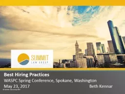 Best Hiring Practices WASPC Spring Conference, Spokane, Washington