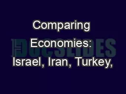 Comparing Economies: Israel, Iran, Turkey,
