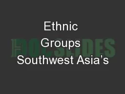 Ethnic Groups Southwest Asia’s