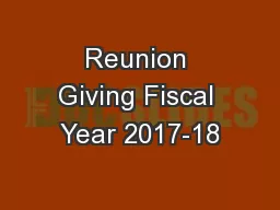Reunion Giving Fiscal Year 2017-18