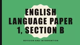English Language Paper 1, section b