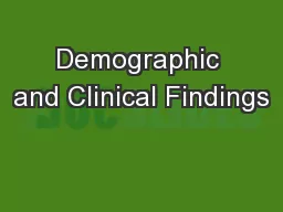 Demographic and Clinical Findings