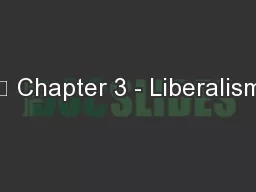  Chapter 3 - Liberalism