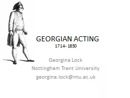 GEORGIAN ACTING 1714- 1830