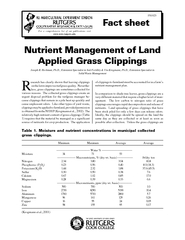 Nutrient Management of Land Applied Grass Clippings Jo