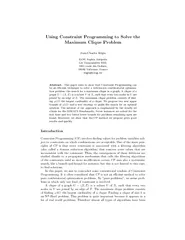 Using Constraint Programming to Solve the Maximum Cliq