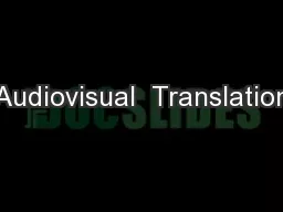 Audiovisual  Translation