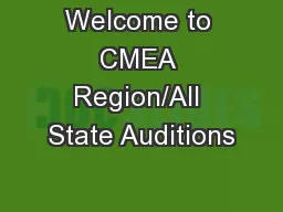 Welcome to CMEA Region/All State Auditions